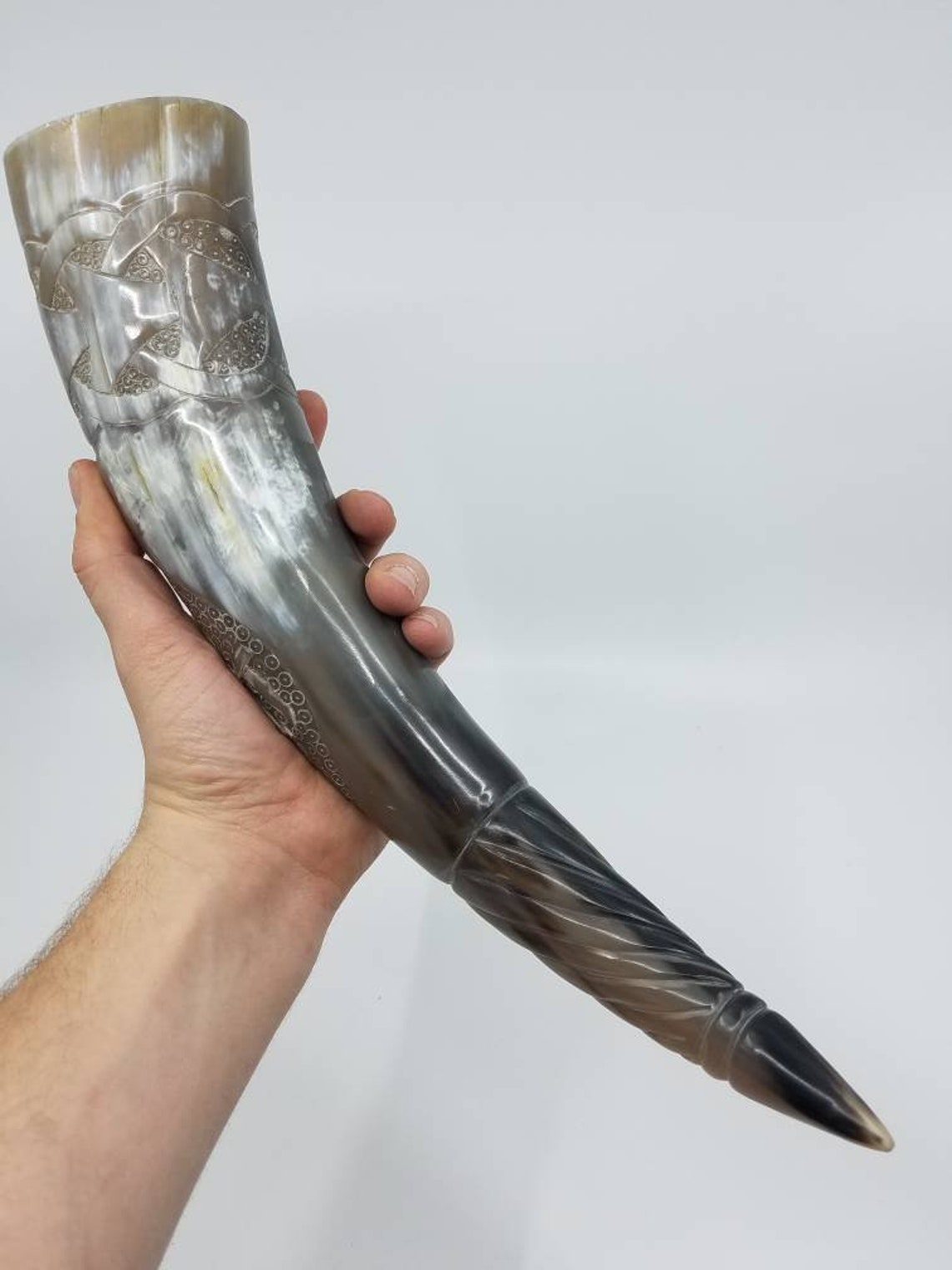 Viking Drinking Horn Mead Horn Carved Horn gifts For Men Etsy