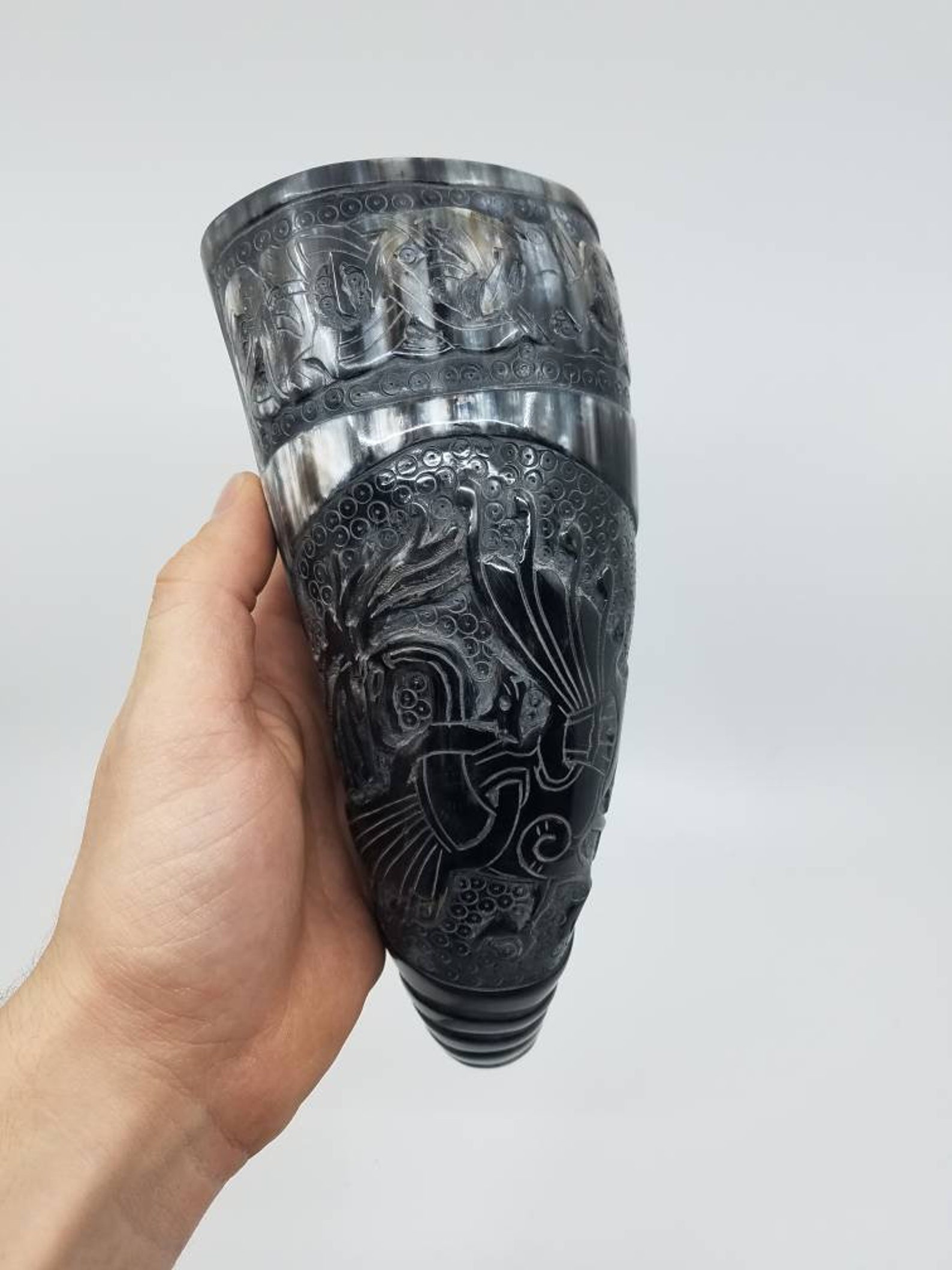 Viking Drinking Horn Mead Horn Carved Horn Gifts for Men Etsy