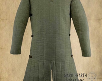 Gambeson medievale imbottito in cotone: armatura Aketon a maniche lunghe - Costume LARP - Italia