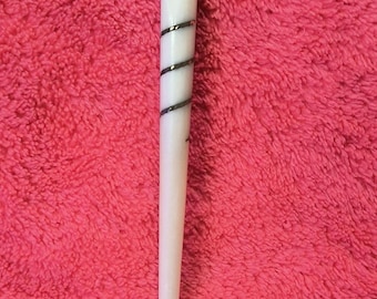 Handmade Bone Nalbinding Needle with Brass Spiral