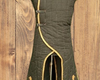 Medieval Sleeveless Gambeson , Long Length Padded Costume , Costume for Sca Larp Easter Gift/ Good for halloween / giftsforhim , giftsforher