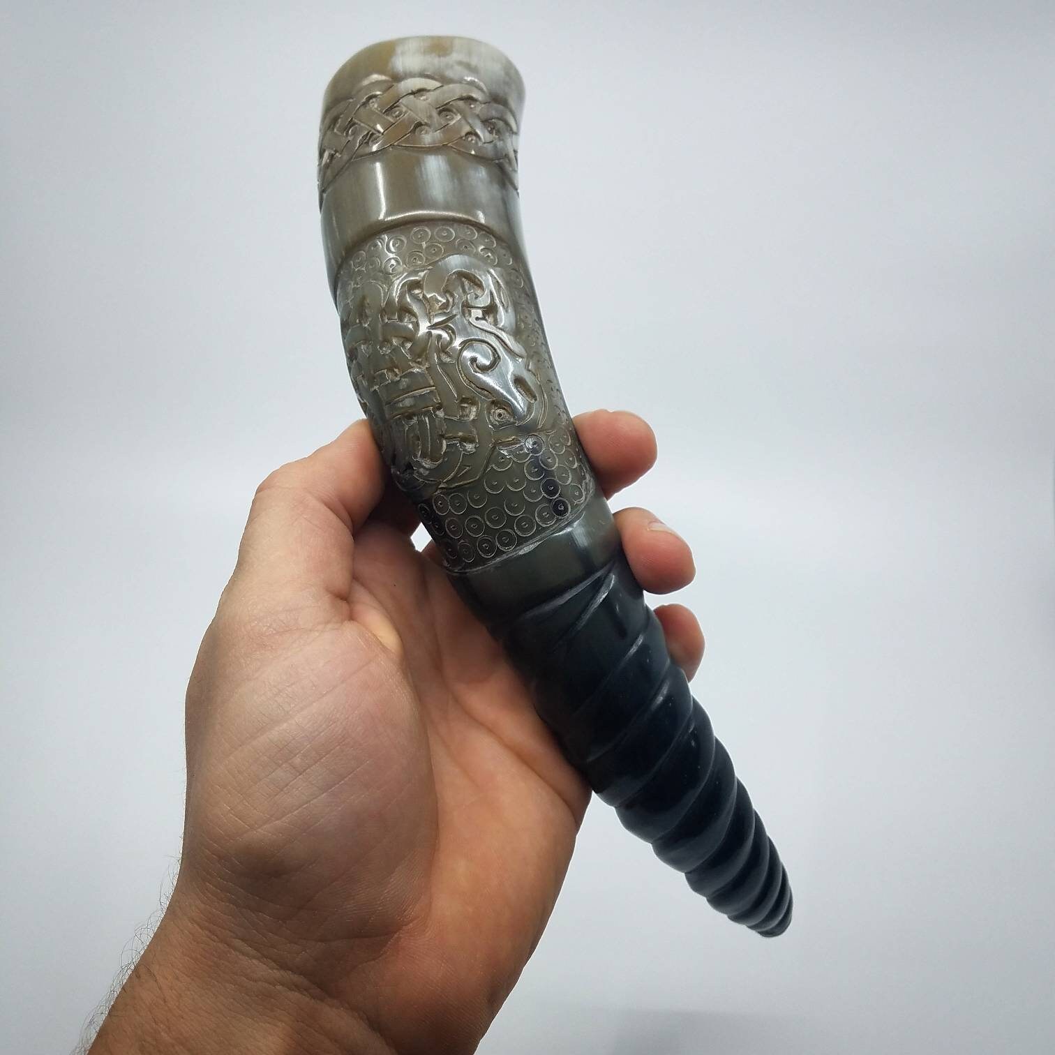 Viking Drinking Horn Mead Horn Carved Horn Gifts For Men Etsy