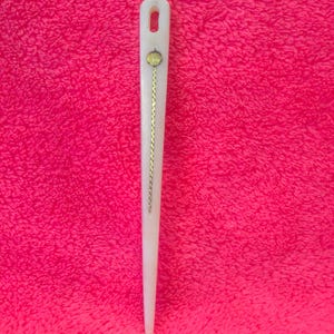 Bone Nalbinding Needle with Brass Accent: Handmade Stitching Tool