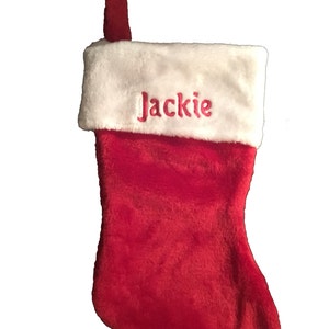 Personalized Christmas Stocking with an added name in your choice of thread color High Quality