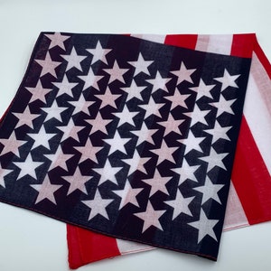 Bandanas By The Dozen - One Dozen Bandanas Available in Different Colors-American Flag Bandana- Bulk Bandanas