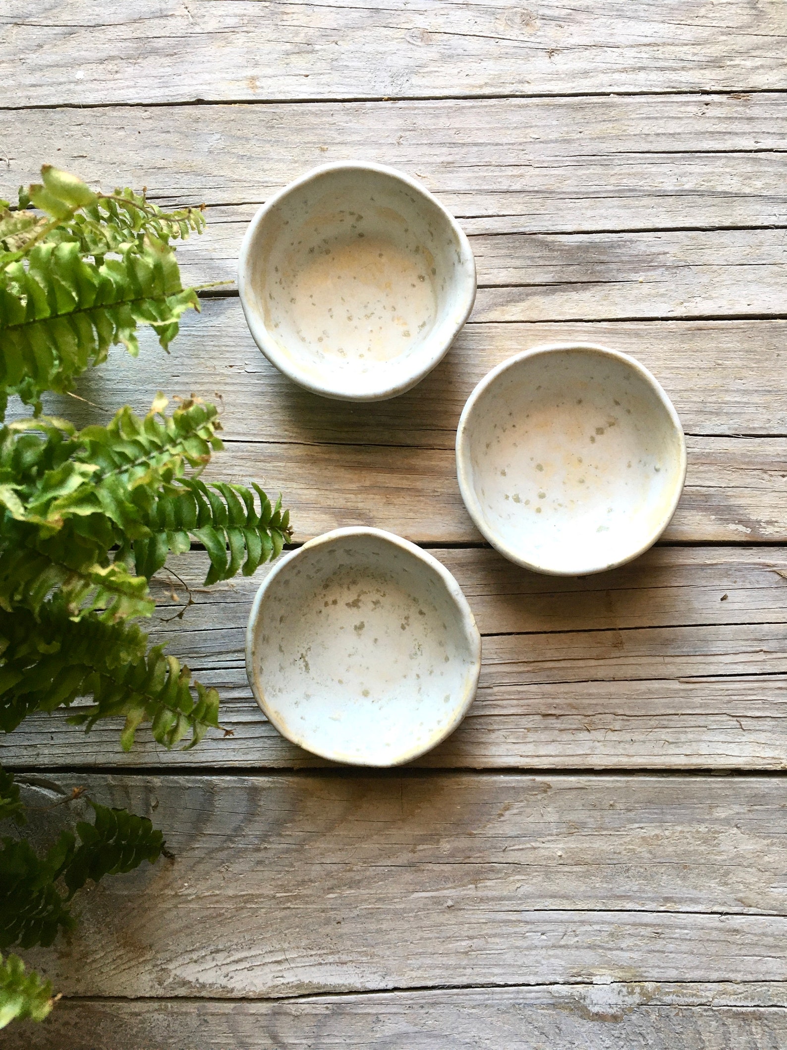 Pinch bowl set for sauces and spices matte speckled white Etsy
