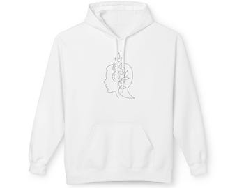 Mindful Reflection Hoodie, Cozy Self-Care Sweatshirt, Inspirational Calm Vibe Apparel