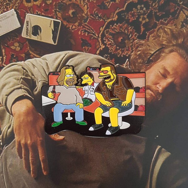 Homer Abides.  The Big Lebowski X Simpsons Enamel Pin Badge.