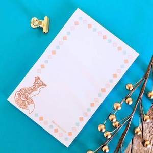 Fox Notepad | Cute Animal Notepad | Autumn Fox Stationery