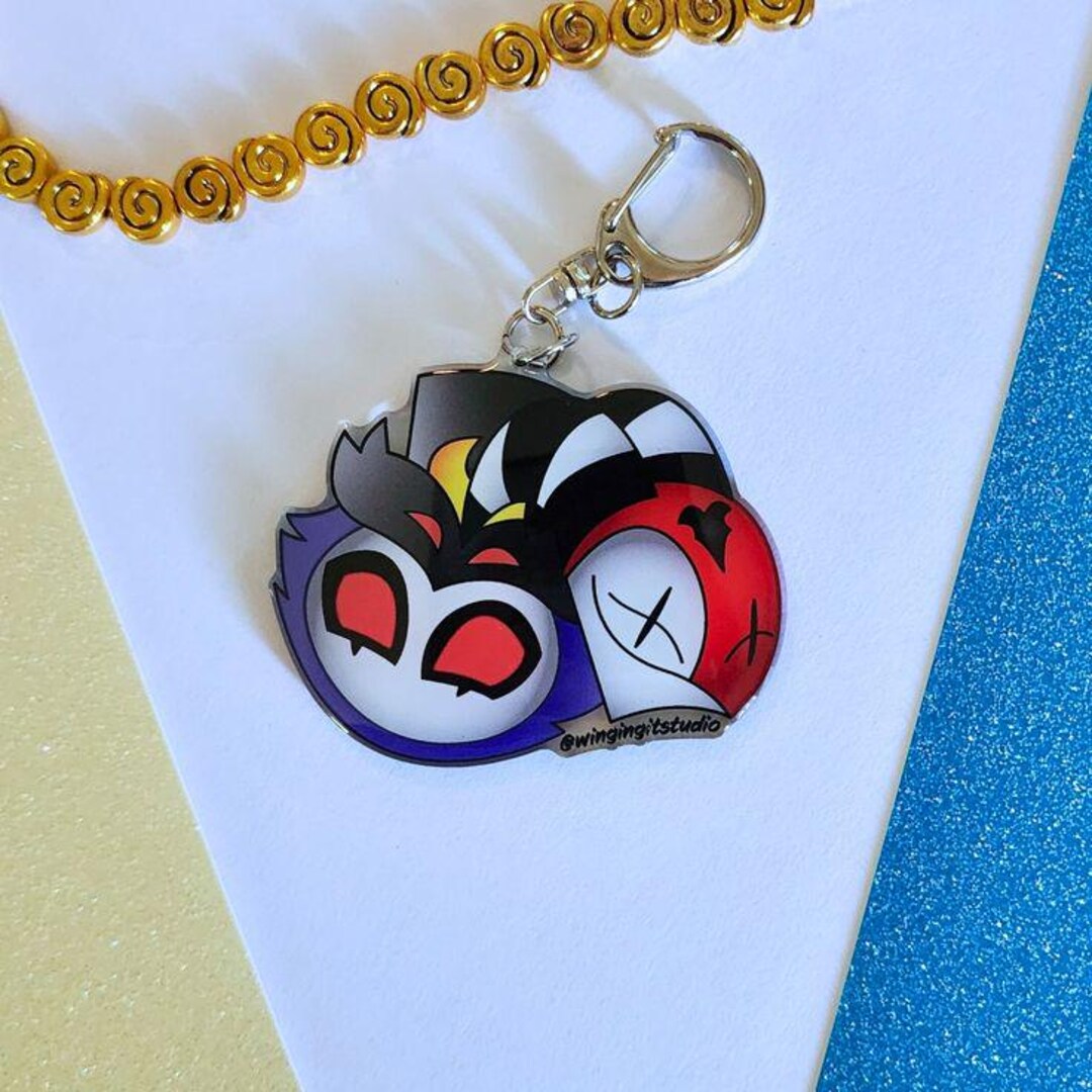Helluva Boss Stolitz Keychain: Stolas and Blitzo Acrylic Charm - Etsy