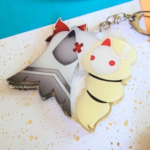 Hazbin Hotel Chaggie Keychain | Hazbin Hotel Keychain | Charlie and Vaggie Keychain| Charlie Keychain | Vaggie Keychain