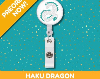 Portatarjetas retráctil Haku Dragon con clip, diseño de Studio Ghibli y El viaje de Chihiro (anime)