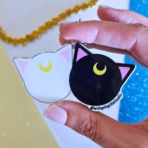 Sailor Moon Cats Keychain | Luna and Artemis Keychain | Sailor Moon Charm | Anime Keychain