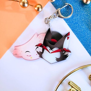Hazbin Hotel Huskerdust Keychain | Hazbin Hotel Keychain | Husker Keychain | AngelDust Keychain | Husker + AngelDust