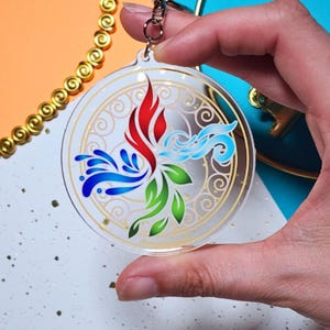 Elemental Keychain: Four Elements Acrylic Charm