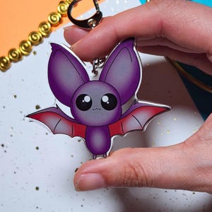 Bat Keychain | Cut Bat Keychain | Halloween Keychain | Cute Chibi Bat