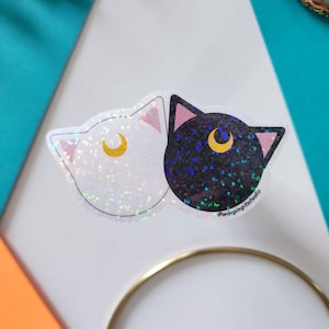Sailor Moon Cats Sticker: Luna & Artemis Anime Sticker