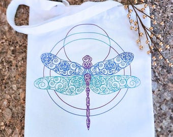 Dragonfly Canvas Tote Bag