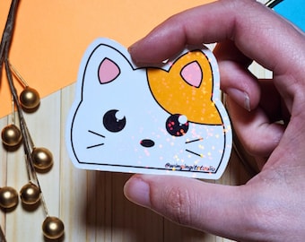 Calico Cat Sticker | Holographic Kawaii Vinyl Sticker