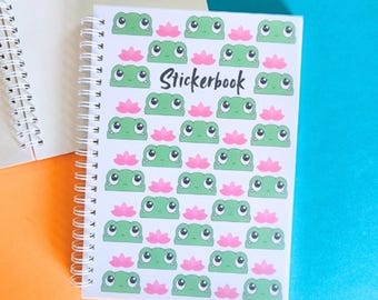 Książka naklejek z żabami: wielokrotnego użytku, kawaii, do przechowywania naklejek