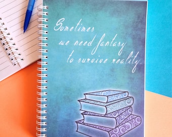 Diario rayado para amantes de los libros de fantasía: cuaderno de espiral