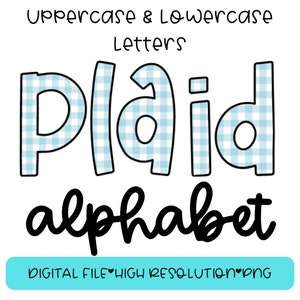 Plaid Letters PNG Alphabet Pack Back to School Teacher Bulletin Board Letters