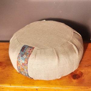 ZAFU meditation cusion - made from pure linen - HANDMADE!! with ORGANIC buckwheat