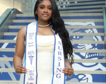 Glitter Trimmed Custom Graduation Stole, High School Stoles, College Stoles, 2025 Graduates, Graduation Stole, Custom stole