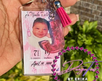 Baby Plaque Key chains, Baby Keychains, Initial Key chains, Custom key chains, Baby Key chains