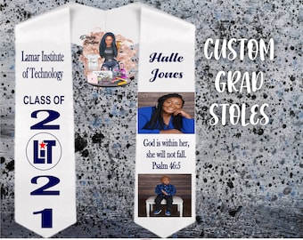 Custom Graduation Stole, High School Stoles, College Stoles,  2024 Graduates