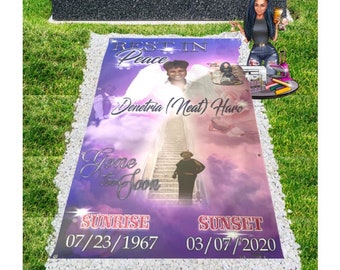 Personalized Memorial Grave Cover, Funeral, Memorial Grave Marker, Memorial Keepsakes, Keepsakes | READ DESCRIPTION