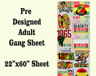 Premade Juneteenth DTF Gang Sheet | Ready to Press Transfers | Direct to Film | Custom Transfers