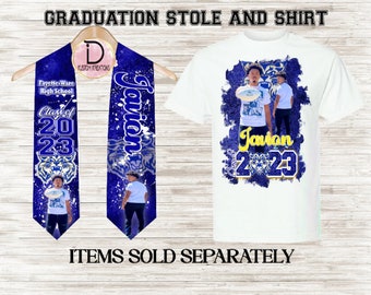 Graduation Stole and Tshirt, Family Graduation Shirts, Custom Stoles, Graduation Keepsake, 2024 Graduates | Sold Separately