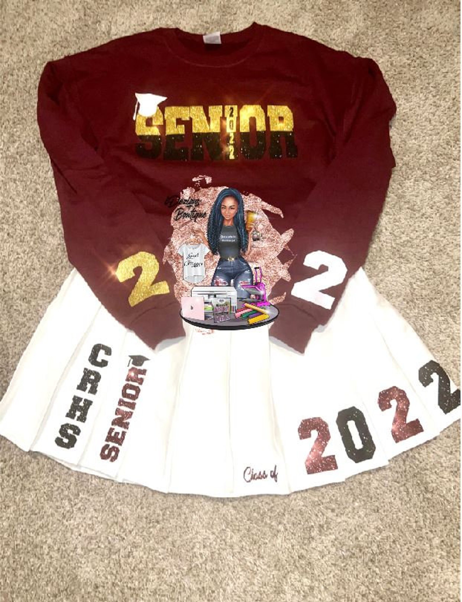 Graduation Skirt Set Pleated Skirt Grad Outfit Custom Etsy