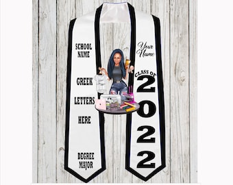 Custom Classic Trimmed Graduation Stole, High School Stoles, College Stoles, Custom Grad Stoles, 2024 Graduates