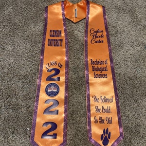 Glitter Trimmed Custom Graduation Stole, High School Stoles, College ...