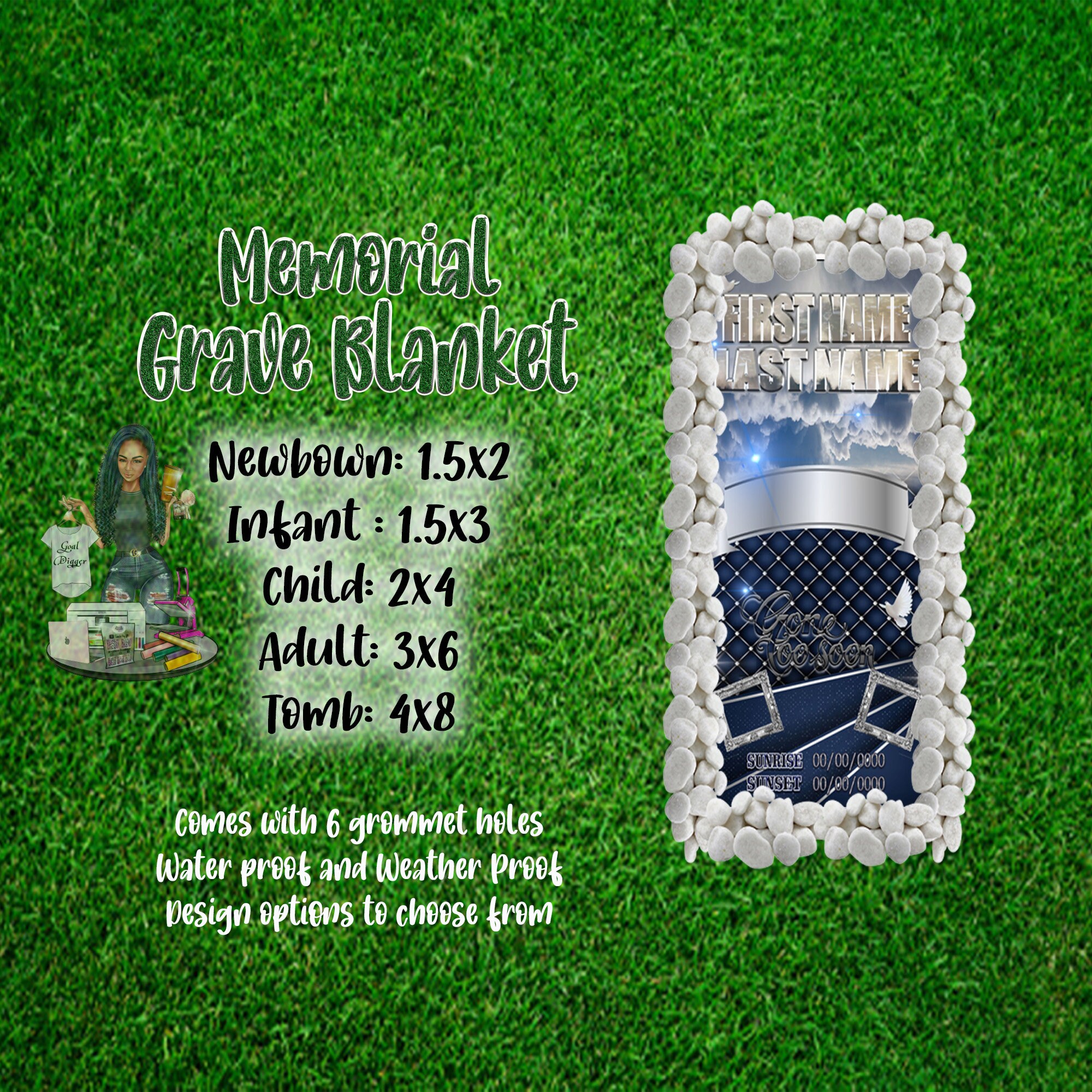 Custom Memorial Grave Cover Blankets Funeral Memorial Grave Etsy