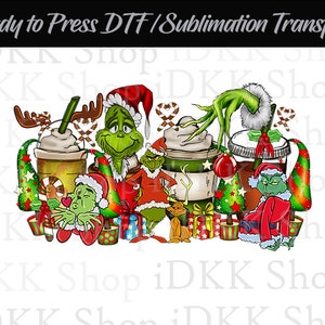 DTF/Sublimation Transfers, Christmas Coffee and Reindeers | Ready to Press Transfers