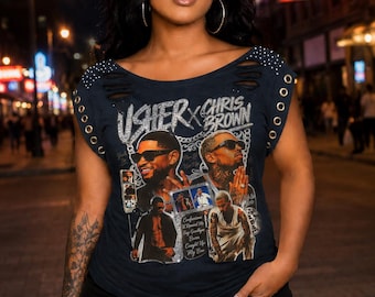 Silver R&B Tour Inspired Unisex Graphic Tee, Chris Brown Shirt, Usher Tee, Breezy Tee, Graphic Tee
