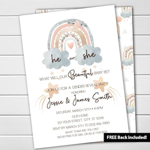 Boho Baby Shower Invitations, Gender Reveal Party Invites, Neutral Baby Shower Themes, Rainbow Baby Shower Decorations, DIY Baby Shower Idea