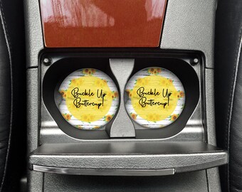 Suck it up Buttercup car coasters set of 2 Funny Car accessories Suck it up Buttercup car coasters set of 2 Funny Car accessories