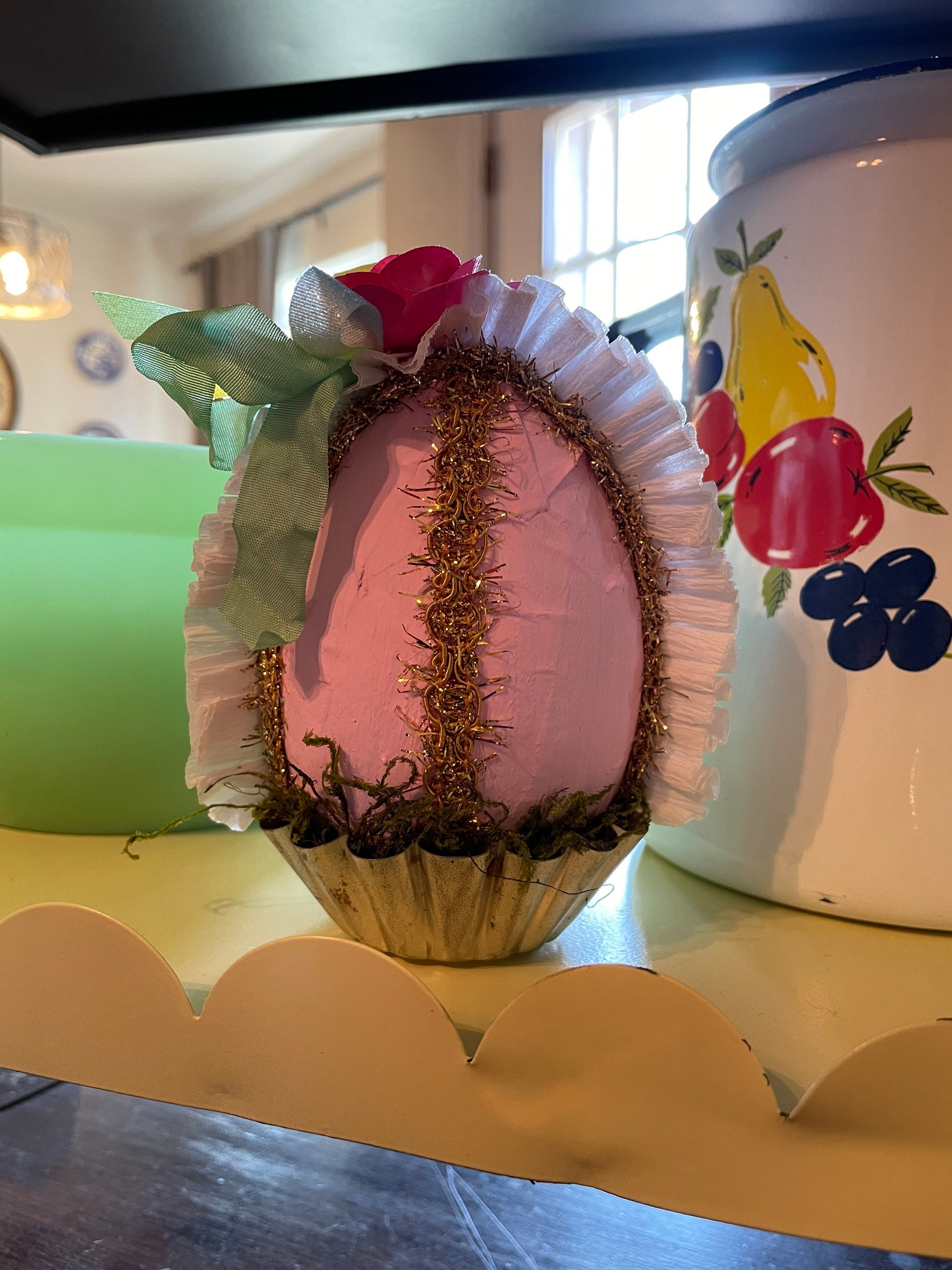 Vintageinspired Easter Egg Paper Mache Diorama Etsy