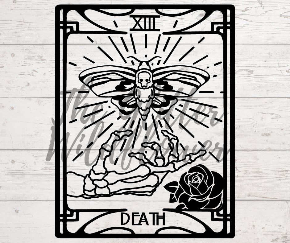 Death Tarot Card SVG Instant download PNG Digital art Etsy