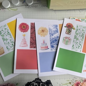 Printable Birthday Card Kit DIY Digital Download for Handmade Greeting Cards