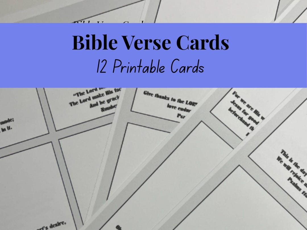 Instant Download Bible Verse Cards Set of 12 Printable 8.5x11 PDF JPG ...