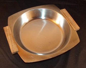 Mid-century Modern Stainless Steel Serving Dish