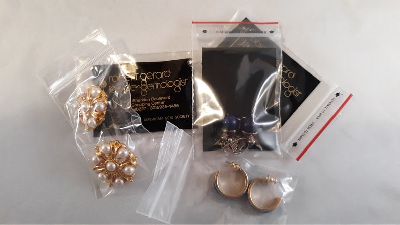 FREE Shipping Vintage PIERCED Earrings \u2013 Five pair