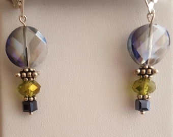 Peridot and Pale Blue Earrings