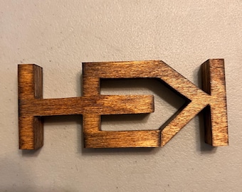 HE Is Greater than I wooden shelf sign