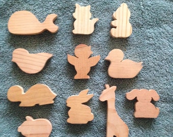 Wooden animal shapes